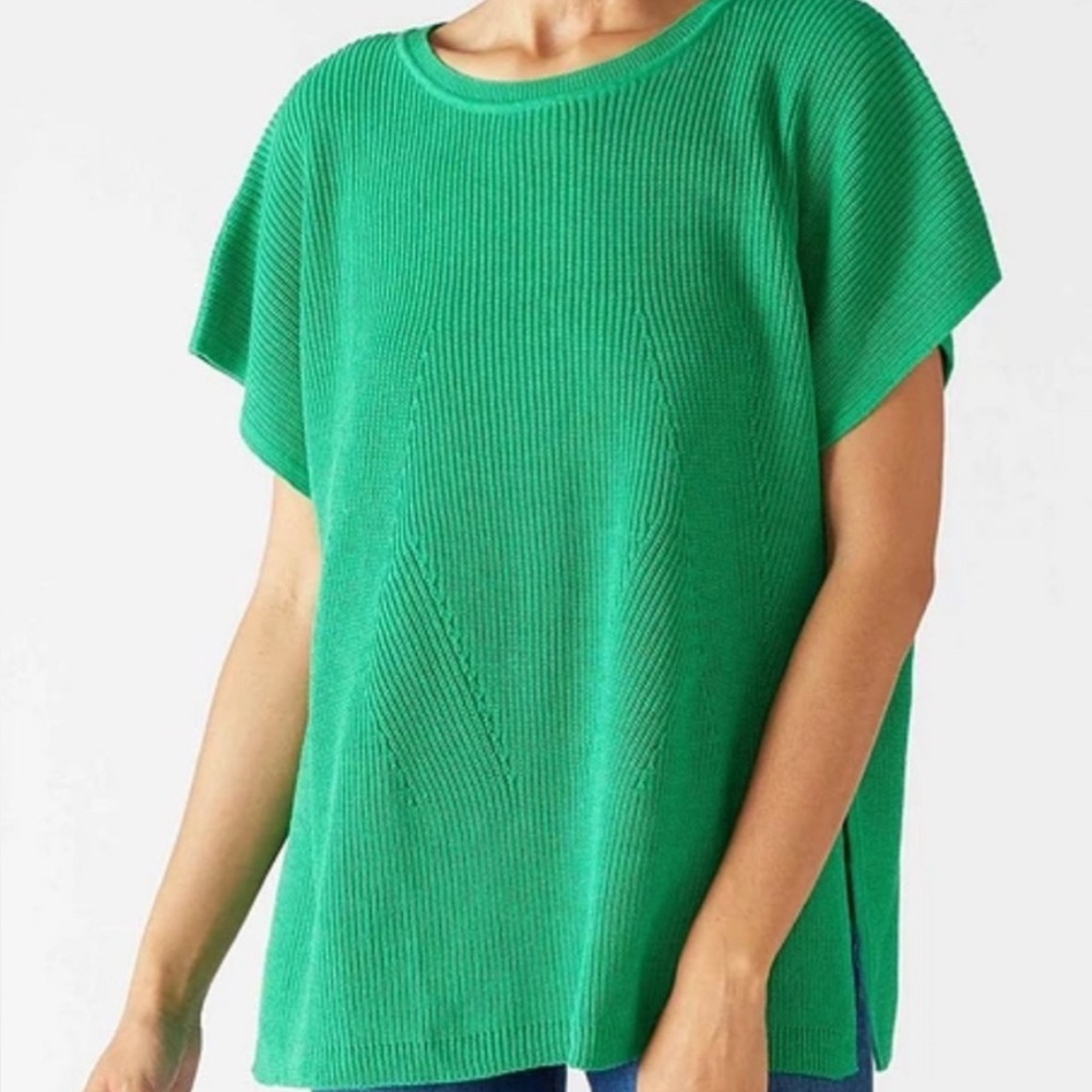 Mersea Camden Emerald Green Knit Short Sleeve Sweater